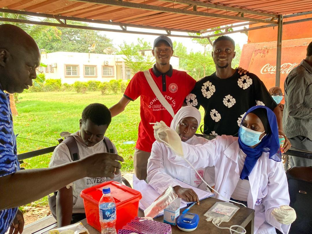 Blood donors at a blood drive event
